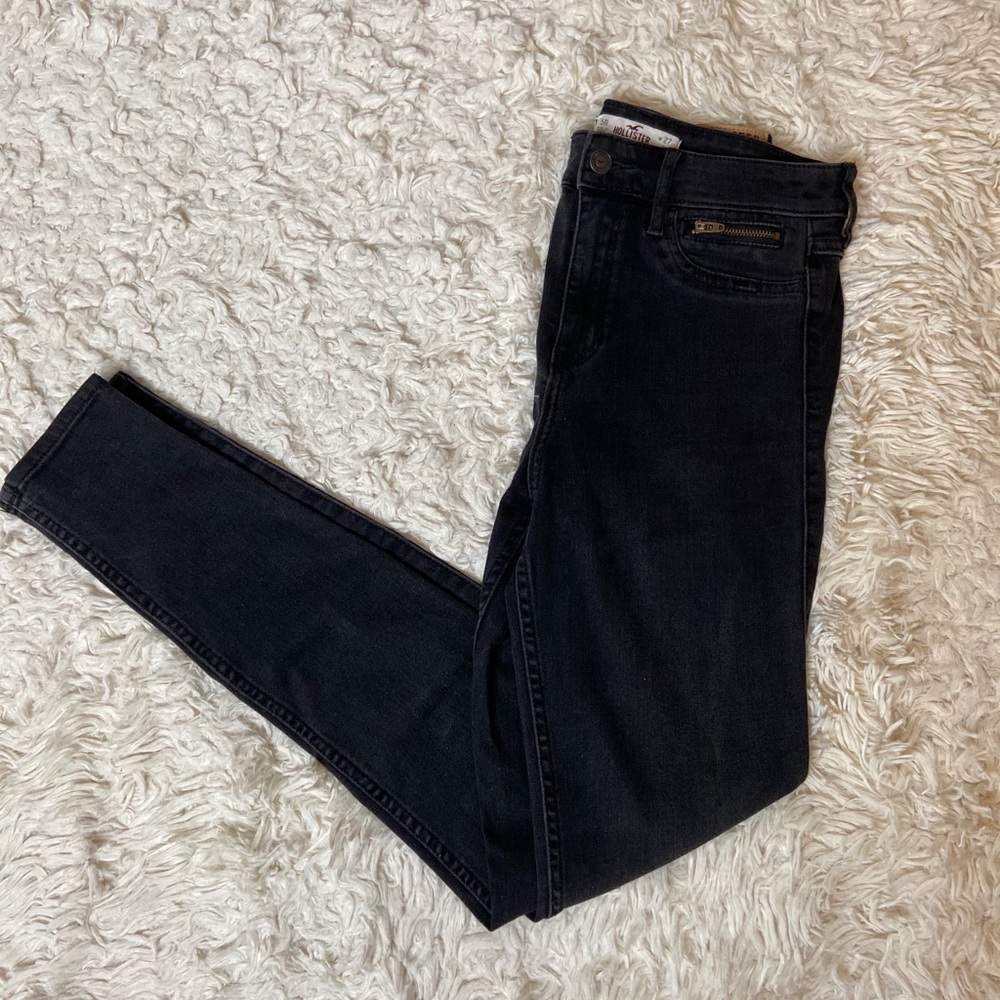 Hollister black washed super skinny jeans